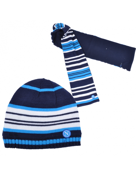 SET WOOL HAT AND SCARF STRIPED 12046
