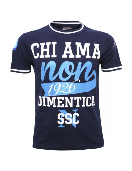 T-SHIRT BLU CHI AMA NON DIMENTICA NAPOLI 2015/2016