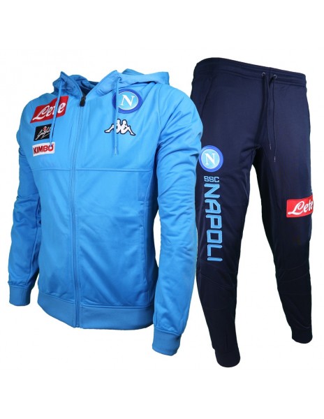 SSC NAPOLI HOODED ACETATE LIGHT BLUE TRACKSUIT FOR KIDS 2017/2018