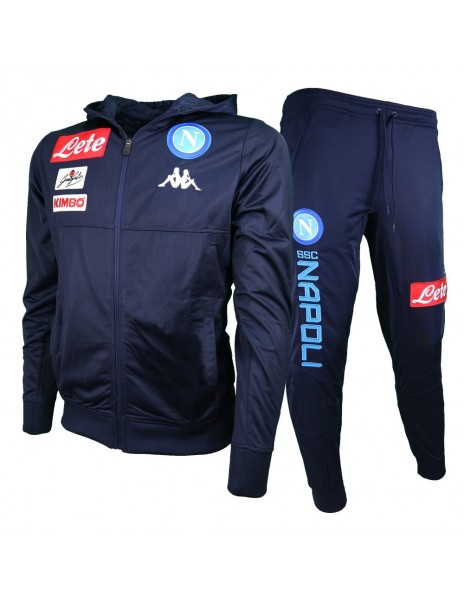 TUTA ACETATA CON CAPPUCCIO BLU BAMBINO SSC NAPOLI 2017/2018