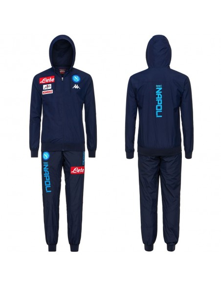 TUTA ACETATA CON CAPPUCCIO BLU BAMBINO SSC NAPOLI 2017/2018