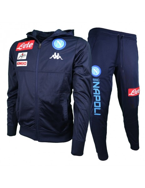 SSC NAPOLI HOODED BLUE TRACKSUIT FOR KIDS IN ACETATE 2017/2018