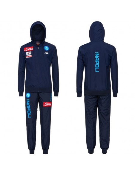 SSC NAPOLI HOODED BLUE TRACKSUIT FOR KIDS IN ACETATE 2017/2018