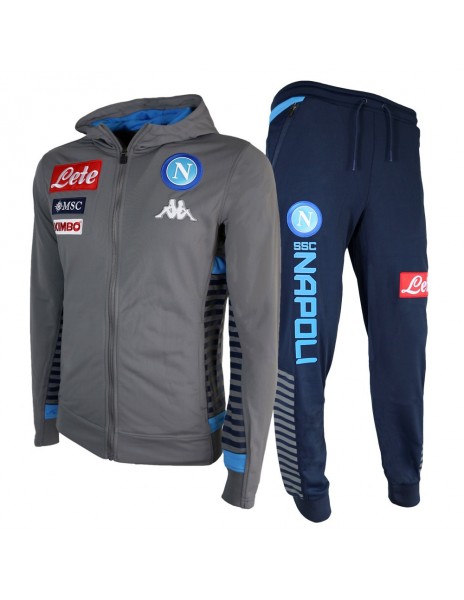 SSC NAPOLI ACETATE HOODED GRAY TRACKSUIT KID 19/20