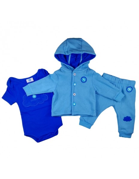 SSC NAPOLI LIGHT BLUE HOODED BABIES TRACKSUIT AND ONESIE