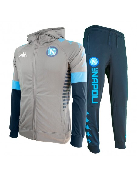 SSC NAPOLI JUNIOR HOODED TRACKSUIT PRO GREY 19/20