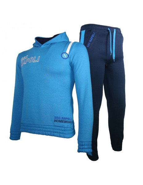 TUTA CON CAPPUCCIO HOMEWEAR AZZURRA SSC NAPOLI