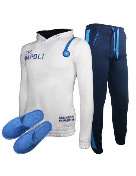 TUTA CON CAPPUCCIO HOMEWEAR BIANCA SSC NAPOLI