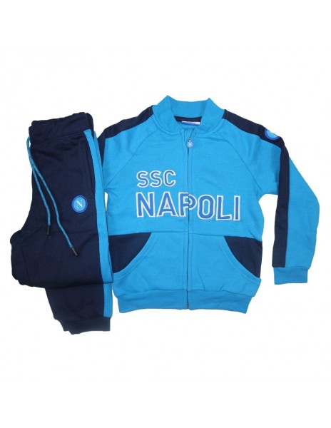 TUTA FELPATA AZZURRA E BLU BAMBINO SSC NAPOLI