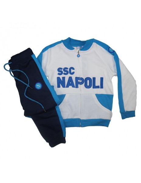 TUTA FELPATA BIANCA E BLU NEONATO SSC NAPOLI