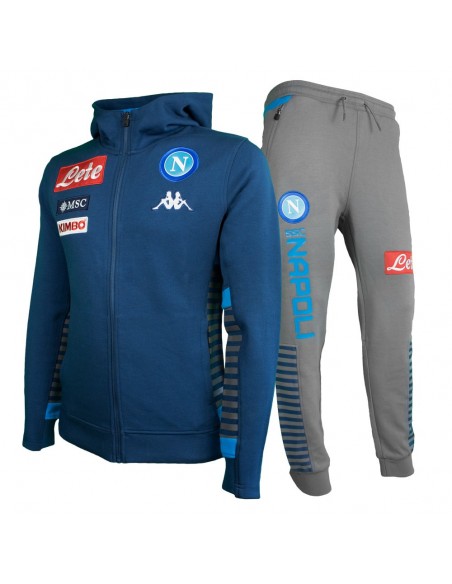 SSC NAPOLI FLEECE HOODED TRACKSUIT KIDS BLUE 19/20