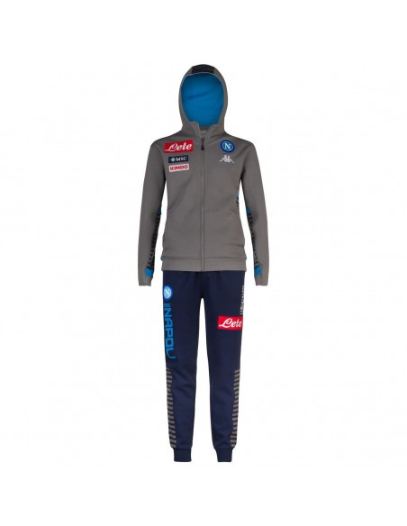 TUTA FELPATA CON CAPPUCCIO GRIGIA BAMBINO SSC NAPOLI 19/20