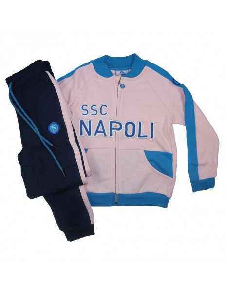 SSC NAPOLI PINK AND BLUE KID TRACKSUIT