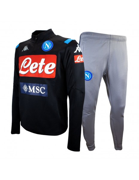 SSC NAPOLI TRAINING HALF ZIP TRACKSUIT BLACK/GRAY