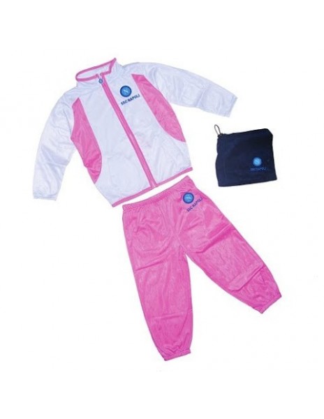 TRACKSUIT INFANT PINK/WHITE WITH NECK WARMER