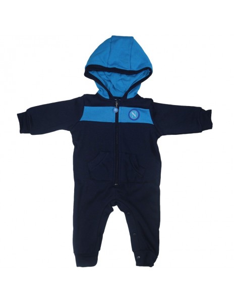 BLUE FLEECE ROMPER WITH HAT SSC NAPOLI