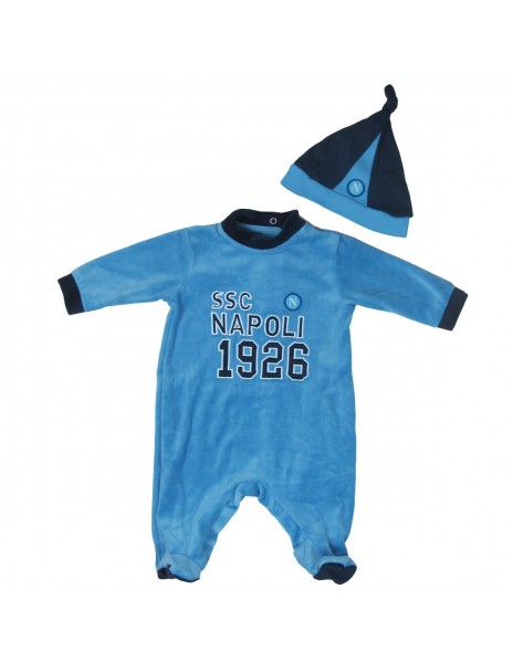 BLUE LIGHT CHENILLE ROMPER WITH HAT