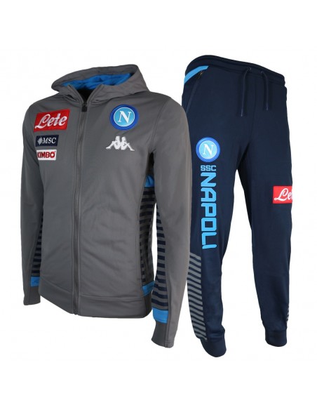 SSC NAPOLI ACETATE HOODED GRAY TRACKSUIT 19/20