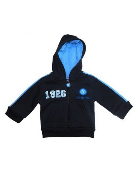 FELPA BLU FULL ZIP CON CAPPUCCIO  NEONATO