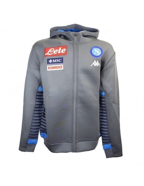 FELPA NAPOLI CON CAPPUCCIO FULL ZIP GRIGIA