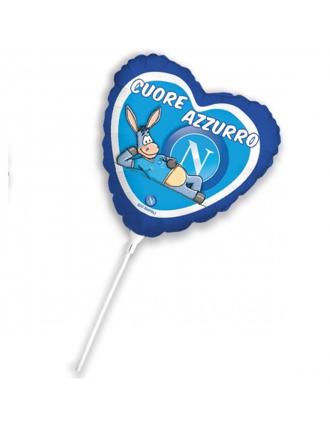 PALLONCINO CON ASTA PICCOLO CUORE AZZURRO