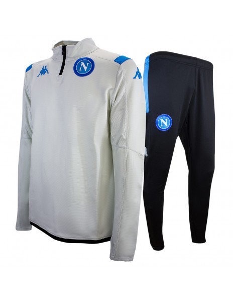 NAPOLI EURO TRAINING TRACKSUIT HALF ZIP LIGHT GREY 2019/2020