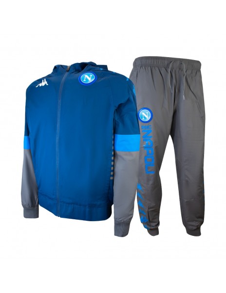 SSC NAPOLI HOODED TRACKSUIT EUROPE BLU 19/20