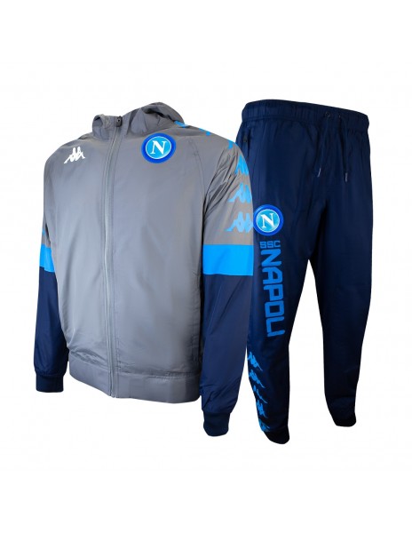 SSC NAPOLI HOODED TRACKSUIT EUROPE GRAY 19/20