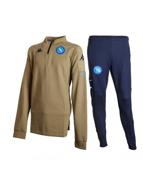 tuta napoli training mezza zip beige