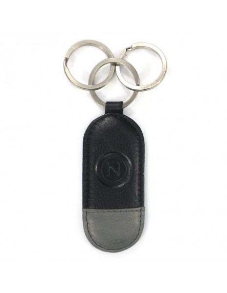 KEYCHAIN ROUND THREE RINGS LOGO BLACK...