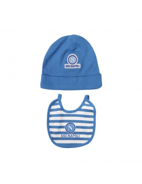 ssc napoli baby blue cap and bib set 