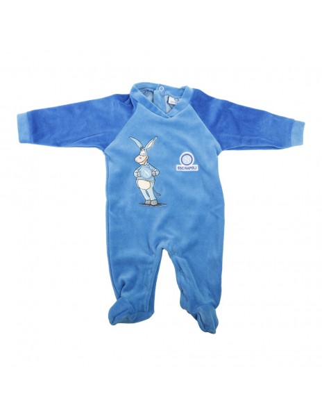 baby blue chenille sleepsuit with...