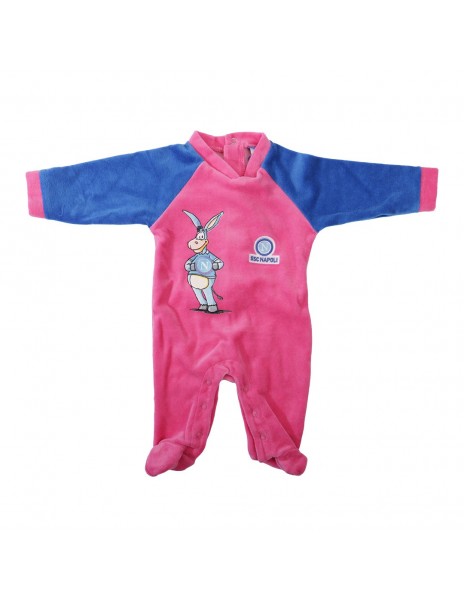 fuchsia chenille baby sleepsuit with...