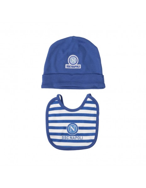 ssc napoli baby blue cap and bib set   