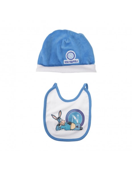 ssc napoli baby blue cap and bib set  