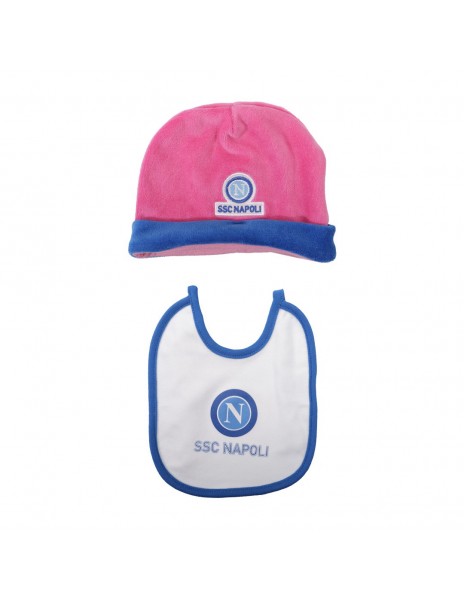 set cap and bib baby fuchsia logo ssc...