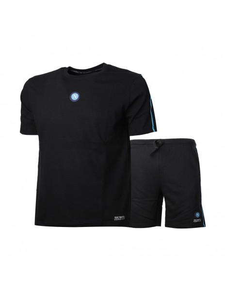 black summer suit with ssc napoli logo