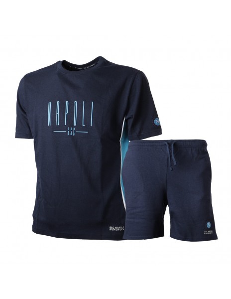 ssc napoli blue summer pyjama set 