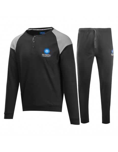 black serafino pyjamas ssc napoli logo 