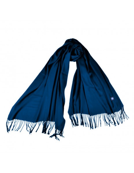 blue pashmina scarf with fringes ssc...