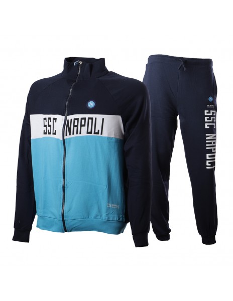 tuta homewear pigiama full zip blu e...