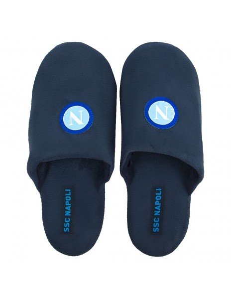 pantofole uomo ssc napoli blu con logo