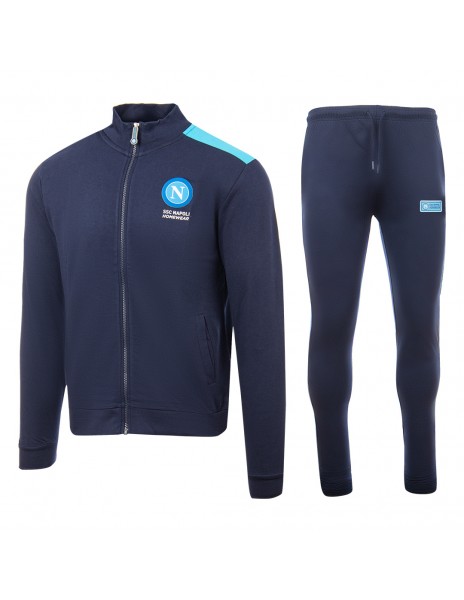 tuta felpata ragazzo blu full zip ssc...