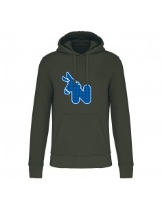 green hooded sweatshirt...