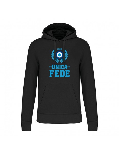 Felpa con cappuccio nera unica fede