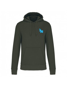 green hooded sweatshirt...