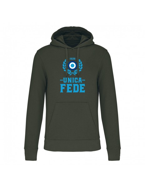 Felpa con cappuccio verde unica fede