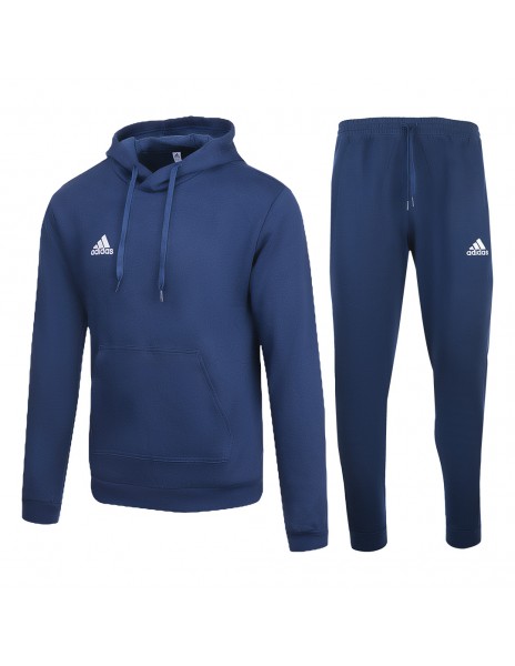 adidas fleece hooded sweatpants blue