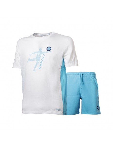 ssc napoli blue and white summer suit 