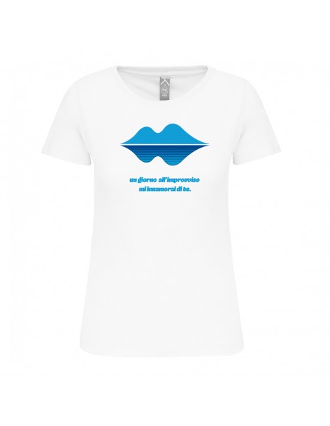 Women's white T-shirt one day suddenly